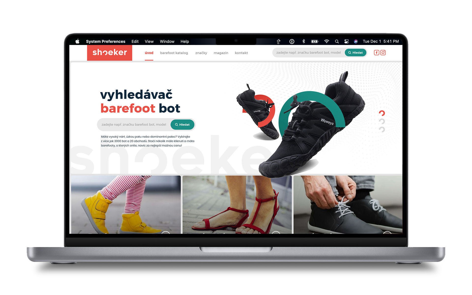 Design vyhledávače barefoot bot je připraven